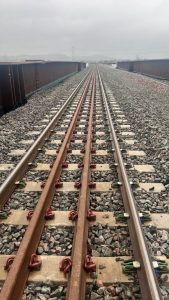 Guide rails & Wing rails just coming off a breather across one of the underbridges.