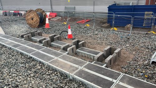 LOC bases installed with earth matting.