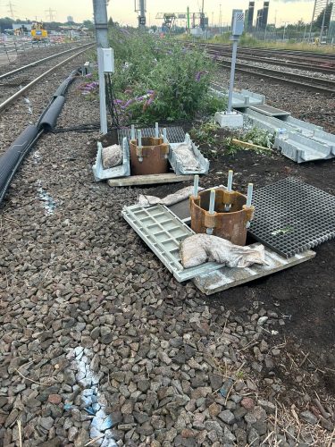 Piles for new signal gantry