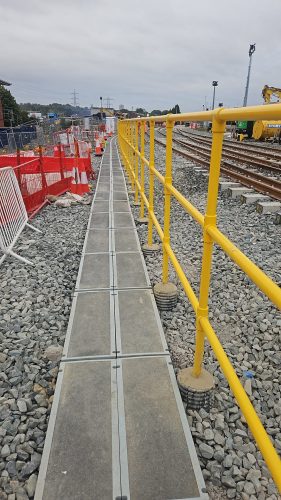 Rails to protect drivers walking due to HS2 delays to remove sheet piles.